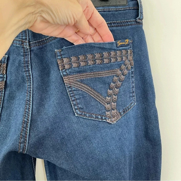 7 Seven For All Mankind Dojo Jeans 29 Flared Denim Bootcut Boho low rise - Picture 4 of 9